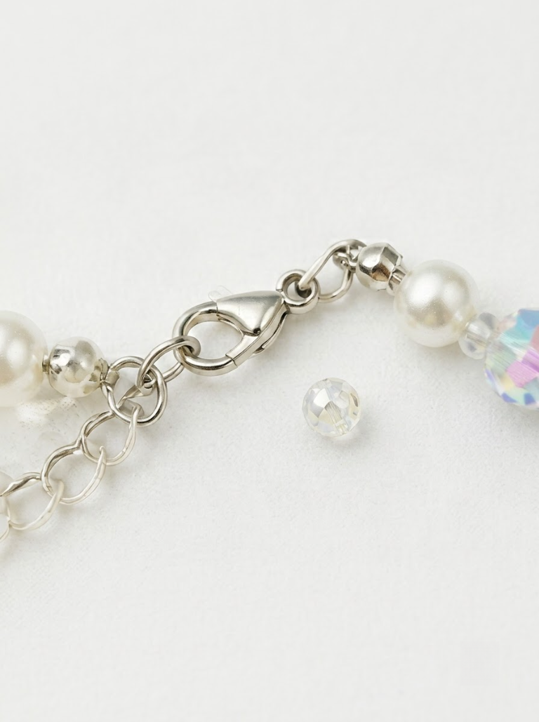 Muse Mo Aurora Crystal Pet Collar – Pearl & Iridescent Crystal Dog Necklace