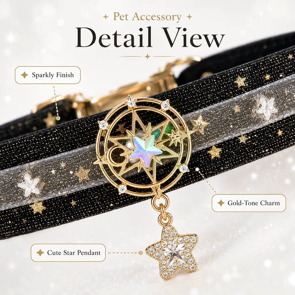 Black Star Velvet Pet Choker