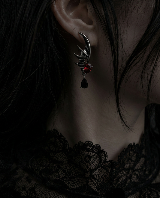 Gothic Bat Wing Earrings – Crimson Gem Dark Romance Jewelry